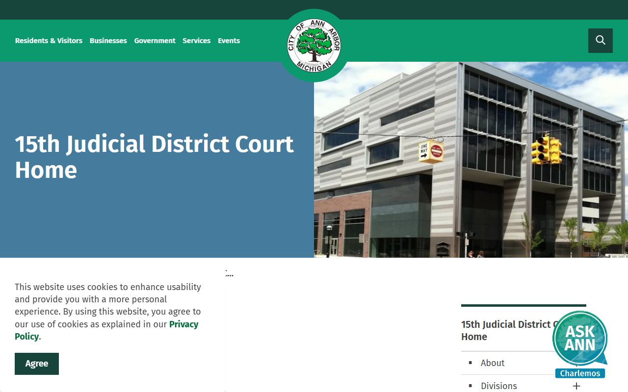 15th Judicial District Court Ann Arbor traffic court records website