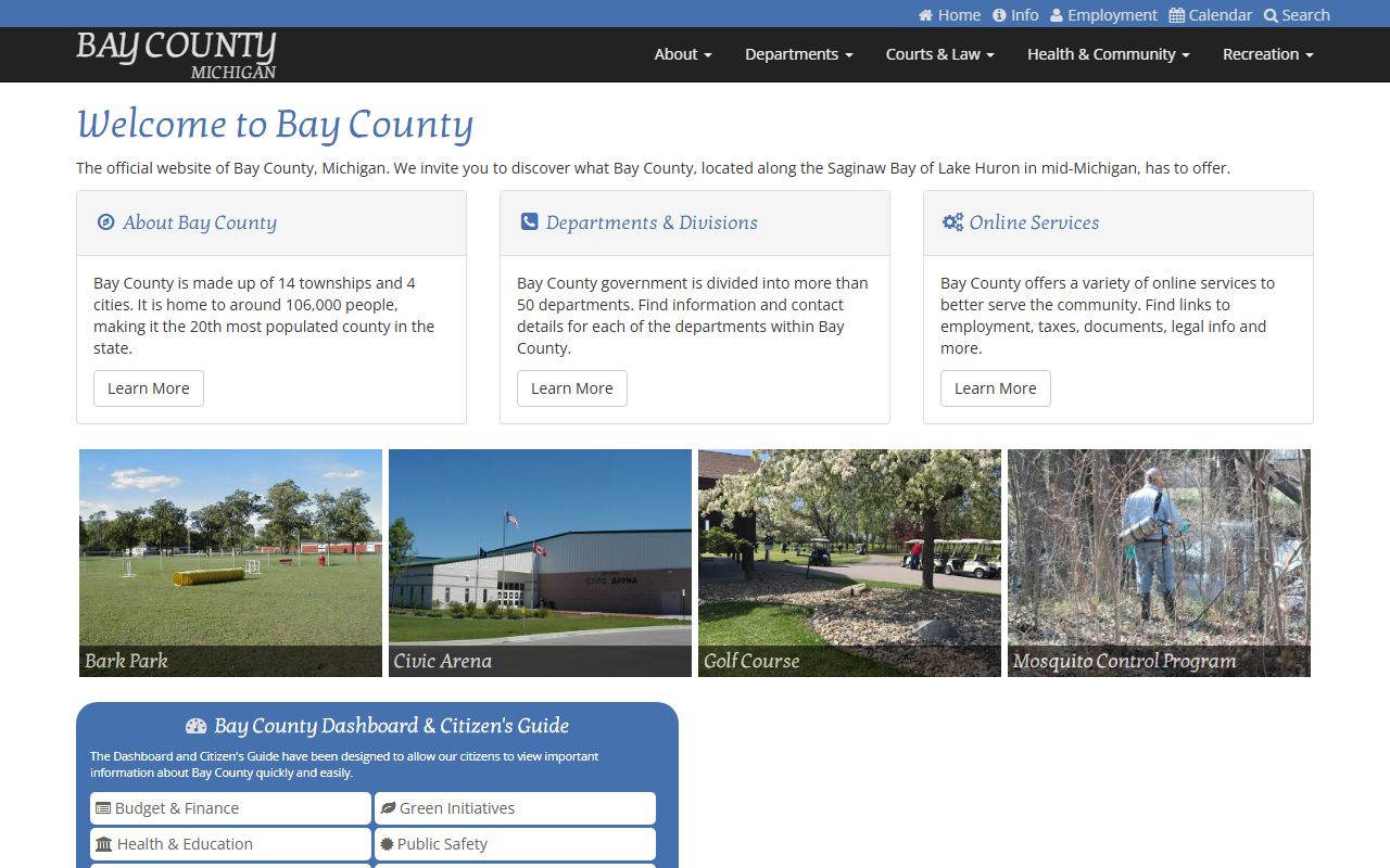 Bay County courts and government website for Bay County traffic court records