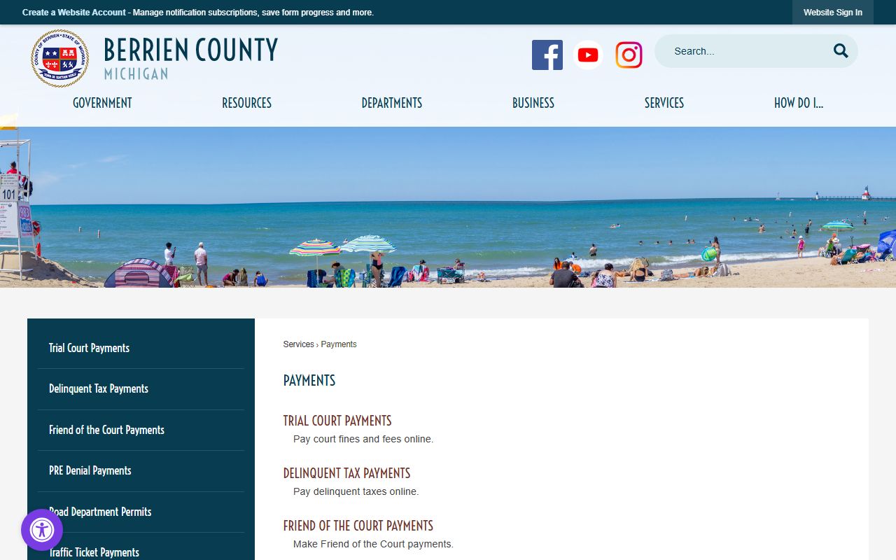 Berrien County payments portal for traffic court fines