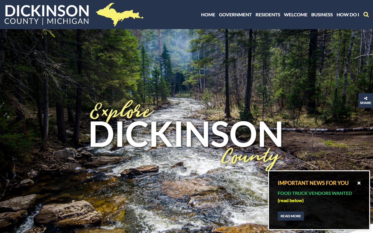 Dickinson County website for Dickinson County traffic court records