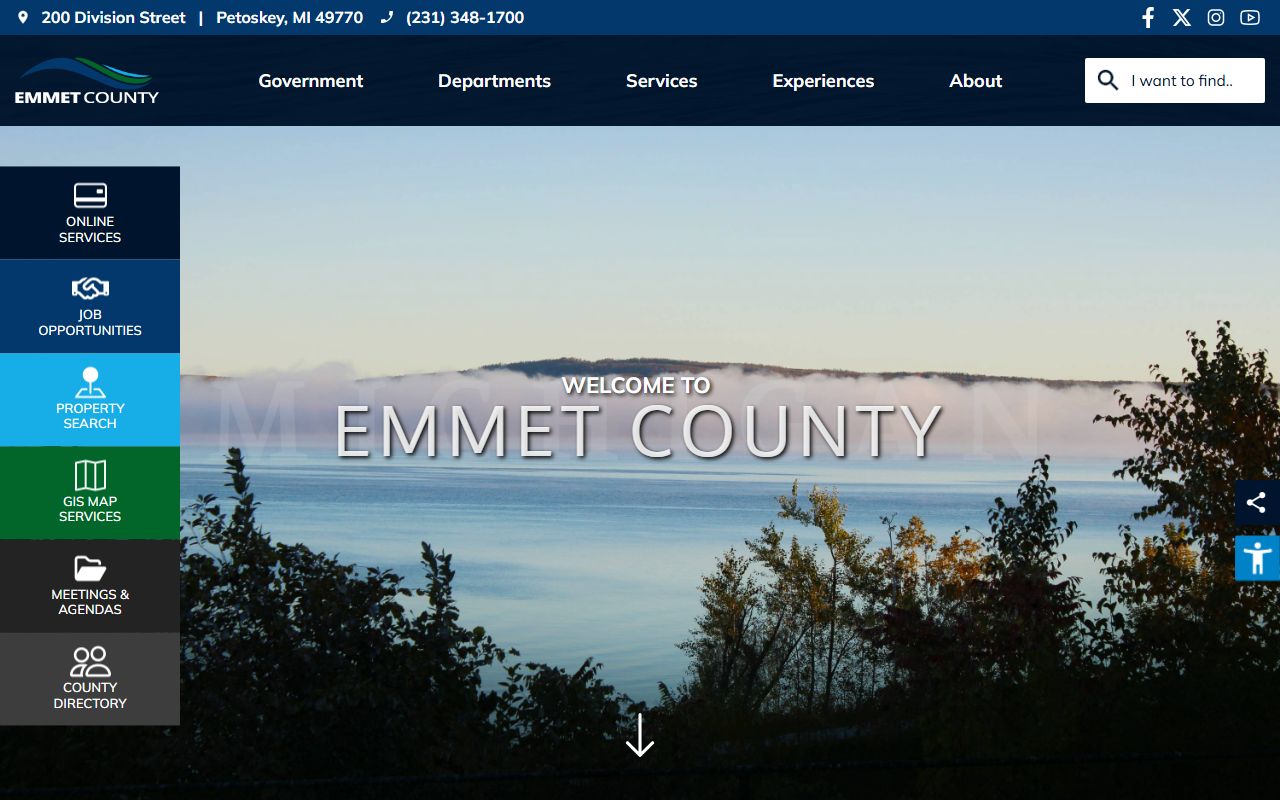 Emmet County website for Emmet County traffic court records