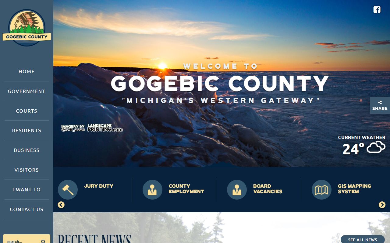 Gogebic County official website with links to traffic court resources
