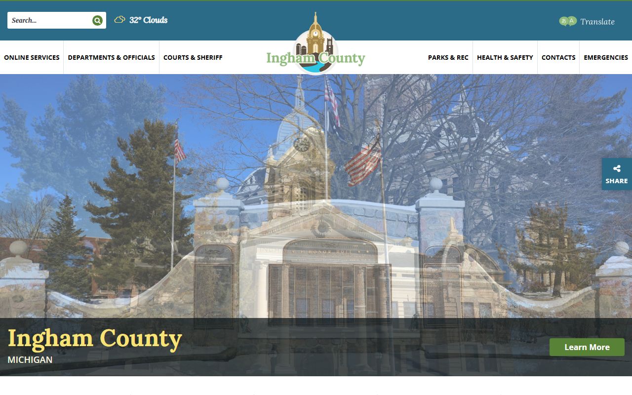 Ingham County website for traffic court records