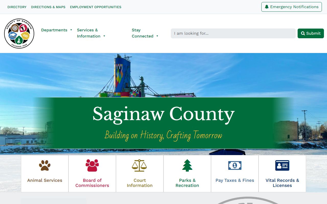 Saginaw County website for traffic court records