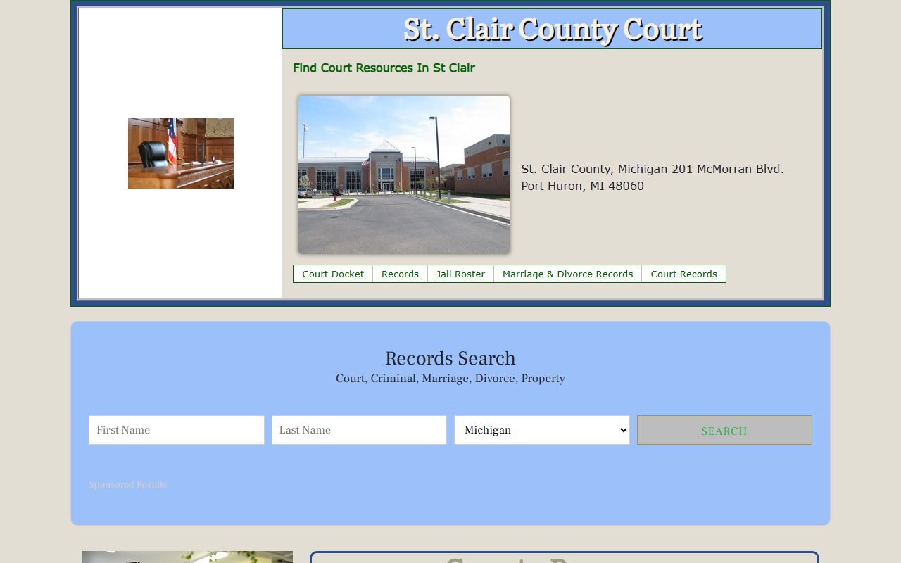 St. Clair County Court website for traffic records